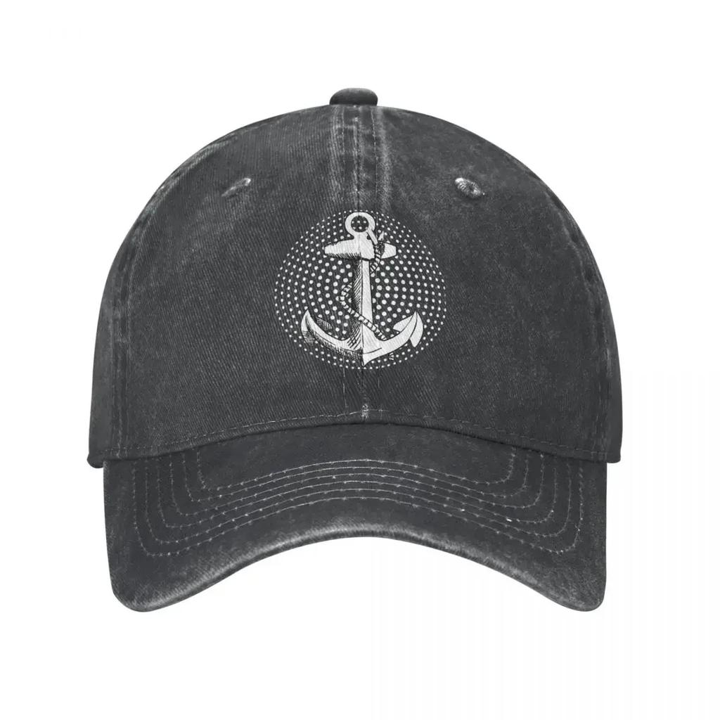 Anchor Unisex Style Baseball Cap Nautical Captain Distressed Denim Caps Hat Fashion Outdoor Summer Adjustable Fit Snapback Hat