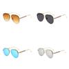 Stylish Unisex Oval Sunglasses Red Green Arms Black Frame Uv Protection Eyewear