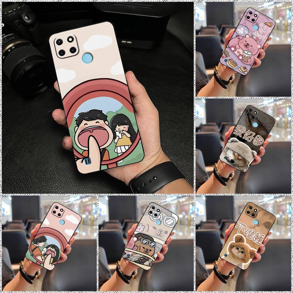 Silicone Couple Phone Case For OPPO Realme C21Y/C25Y Anti-dust Dirt-resistant Back Cover Waterproof Cute Full Wrap TPU