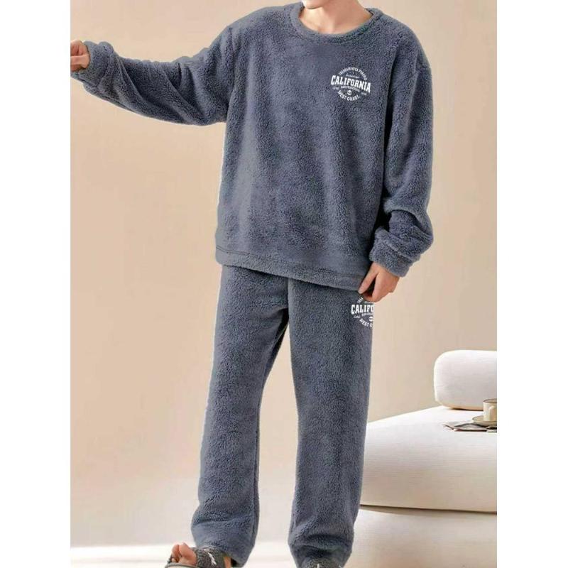 

Мужской фланелевый комплект для отдыха, влагоотводящий и дышащий, идеально подходит для активного отдыха XXL серый