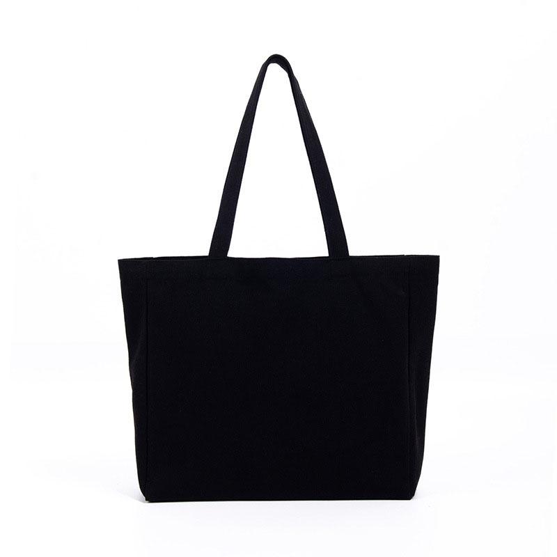 Canvas Shopping Bag Portable Folding Tote Bags Handbag for Outdoor Travel Women Shoulder Bag Reusable Shopper Storage Bag Pocket