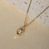 Simple Round Pendant Necklaces for Women Zirconia Necklace Wedding Party Jewelry Accessories