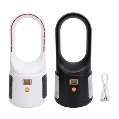 USB Desk Fan 6 Speeds Wind Quiet Portable Bladeless Cooling Fan with Power Display for Home Bedroom