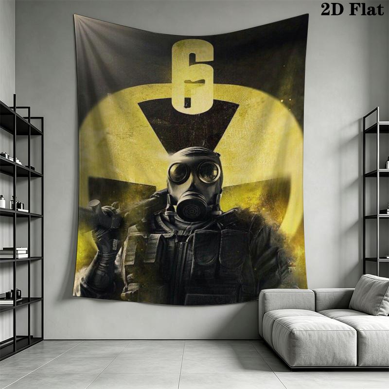 Tom Clancy's Rainbow Six Siege Wall Tapestry Aesthetic Wall Hanging Printed Fabric Blanket Decorative Tapestries for Bedroom Living Room Home Decor