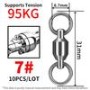 10PCS Ball Bearing Stainless Steel Fishing Connector Swivel Solid Rings For Trolling Bait Lure Tools Seawater And Freshwater 4