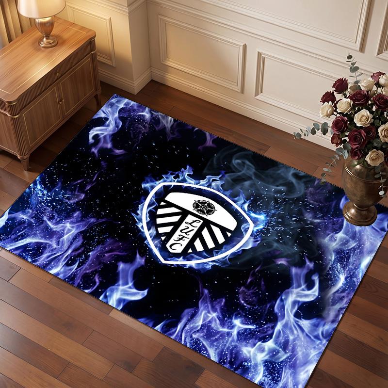 Tappeto in Velluto di Cristallo con Stampa del Leeds United Football, Comodo Assorbente d'Acqua Antiscivolo Tappeto per Pavimenti Interni