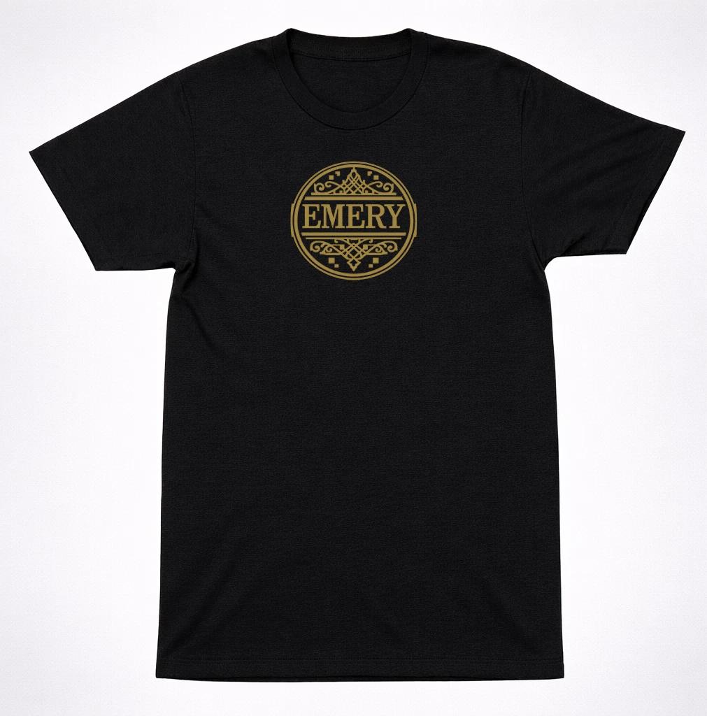 Emery Gold Medallion Logo T-Shirt Post-Hardcore Emo Rock Band Tee S