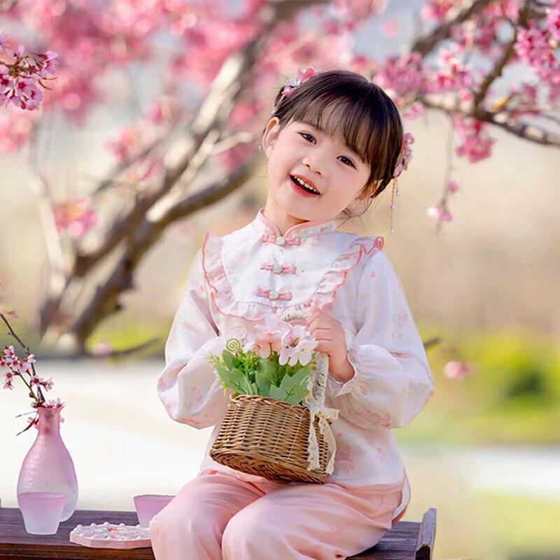 Girls  Traditional Chinese Tang Suit Pants Set 120