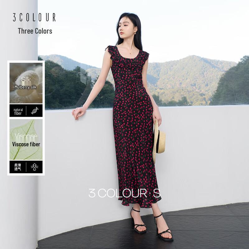 Элегантное цветочное платье-миди А-силуэта с оборками M