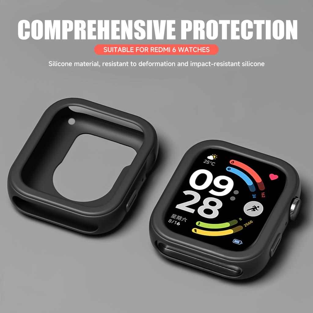 Screen Protective Case For Redmi Watch 6 Watch6 Cover Soft and Durable Silicone Hollow Protector Bumper Shell Accessories