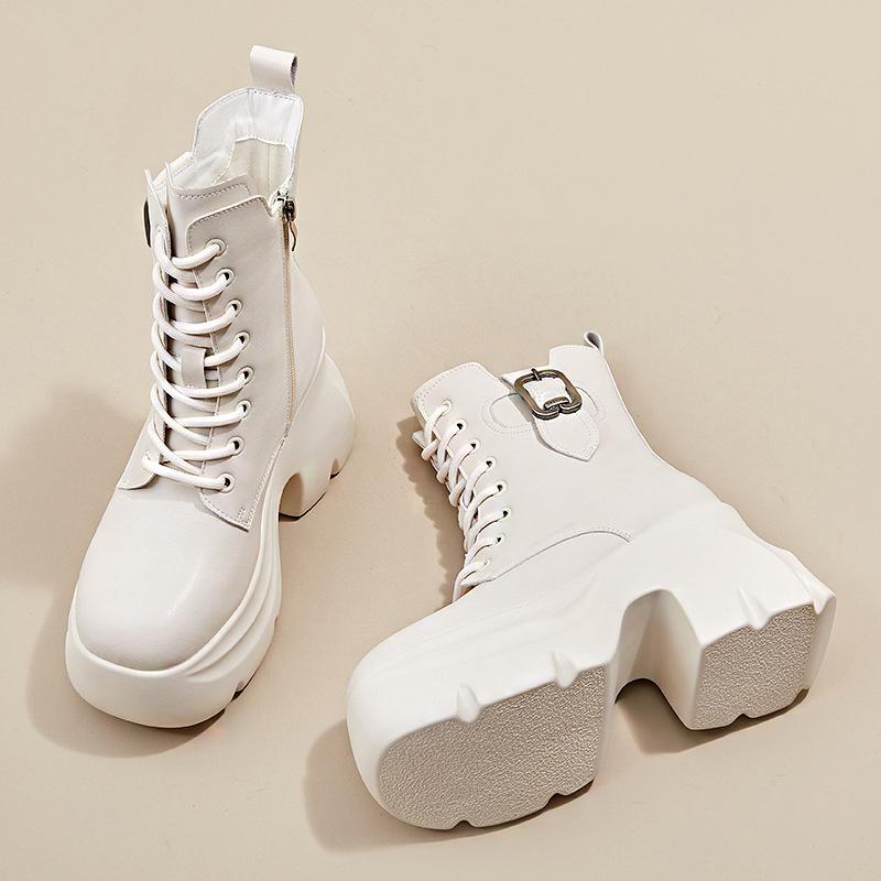 

ботинки мартин на толстой подошве короткие кожаные ботинки женские новые ботильоны челси на высоком каблуке короткие ботинки весенне-осенние одинарные ботинки 38