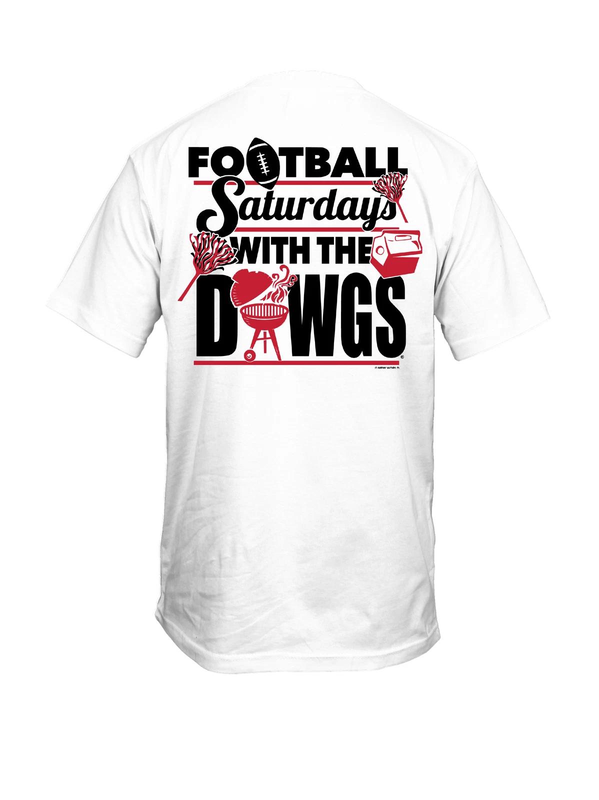 New World Graphics Collegiate UGA Football Saturdays Adult Short Sleeve T-Shirt L