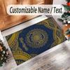 Mandala Theme Crystal Velvet Floor Rug Personalized Custom Name Text Warm Carpet Home Decoration