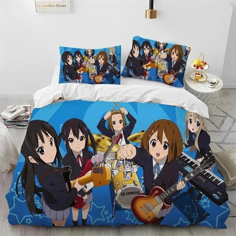 Comforter K-On Kawaii Girls Anime Bedding Set Comforter Bed Set King Queen Twin Size Boys Girls Adultse