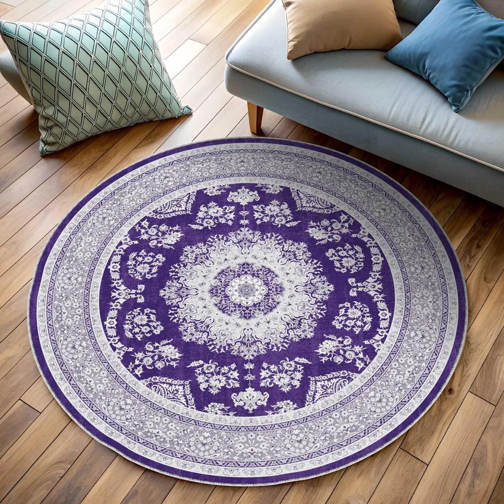 Vintage Bohemian Style Circular Carpet Living Room Bedroom Vintage Ethnic Style Decorative Carpet Home High-end Decorative Rug