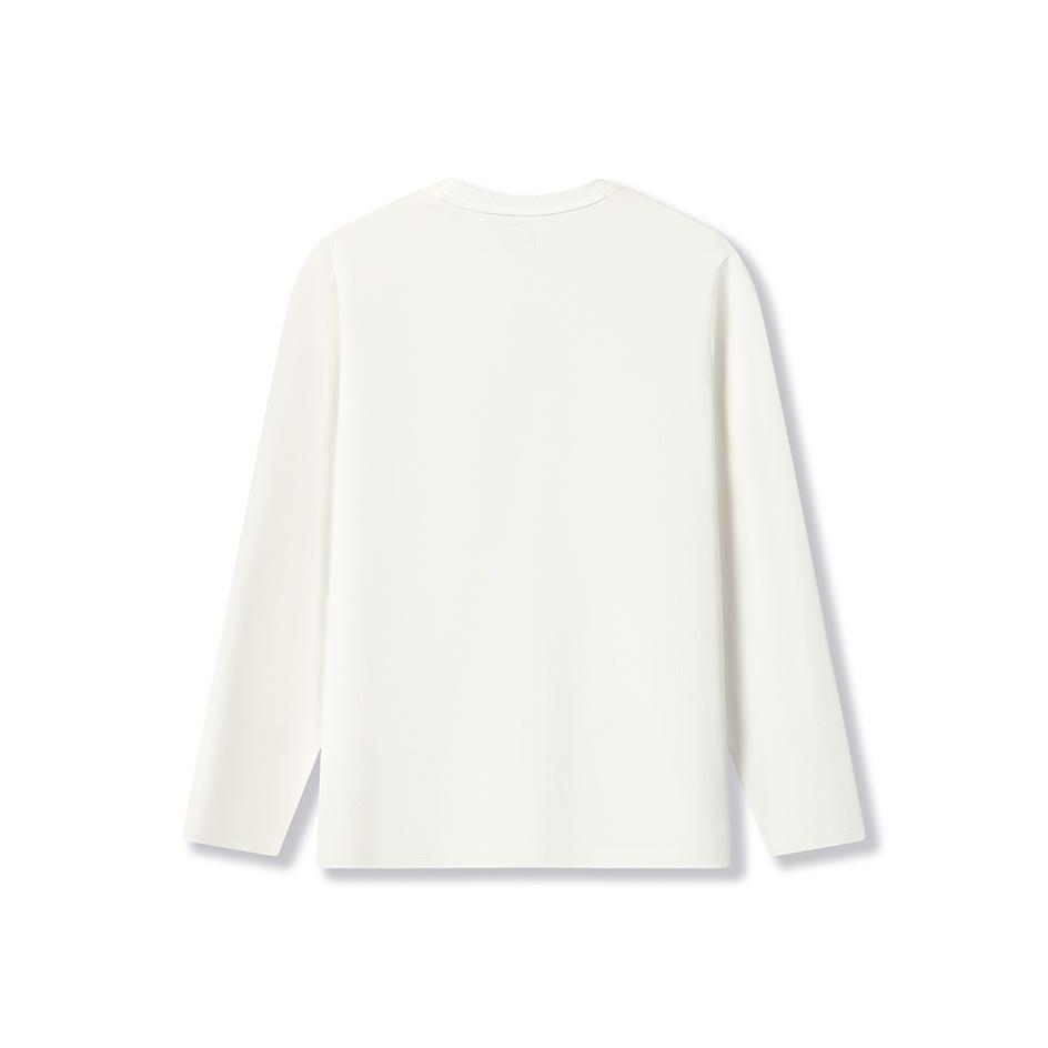 Fila Heritage Simple Fashion Versatile Sports Casual Comfortable Knit Pullover Long Sleeve T-Shirt Men Tops F11M548216F-WT