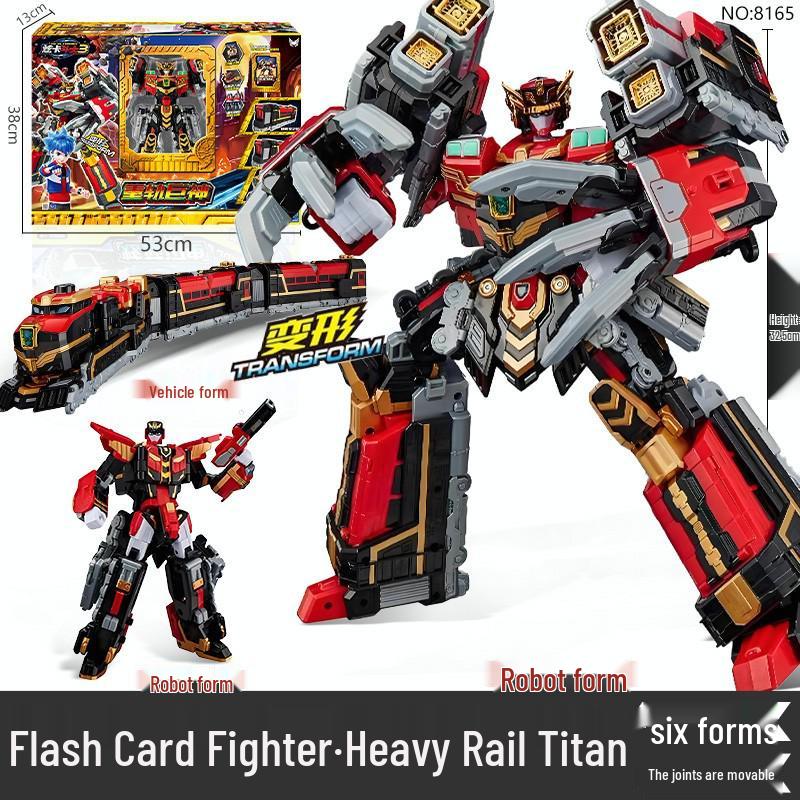 Xuan Card Fighter 2: Blue Lightning Thunder King Flame Dragon Transforming Robot Car Toy