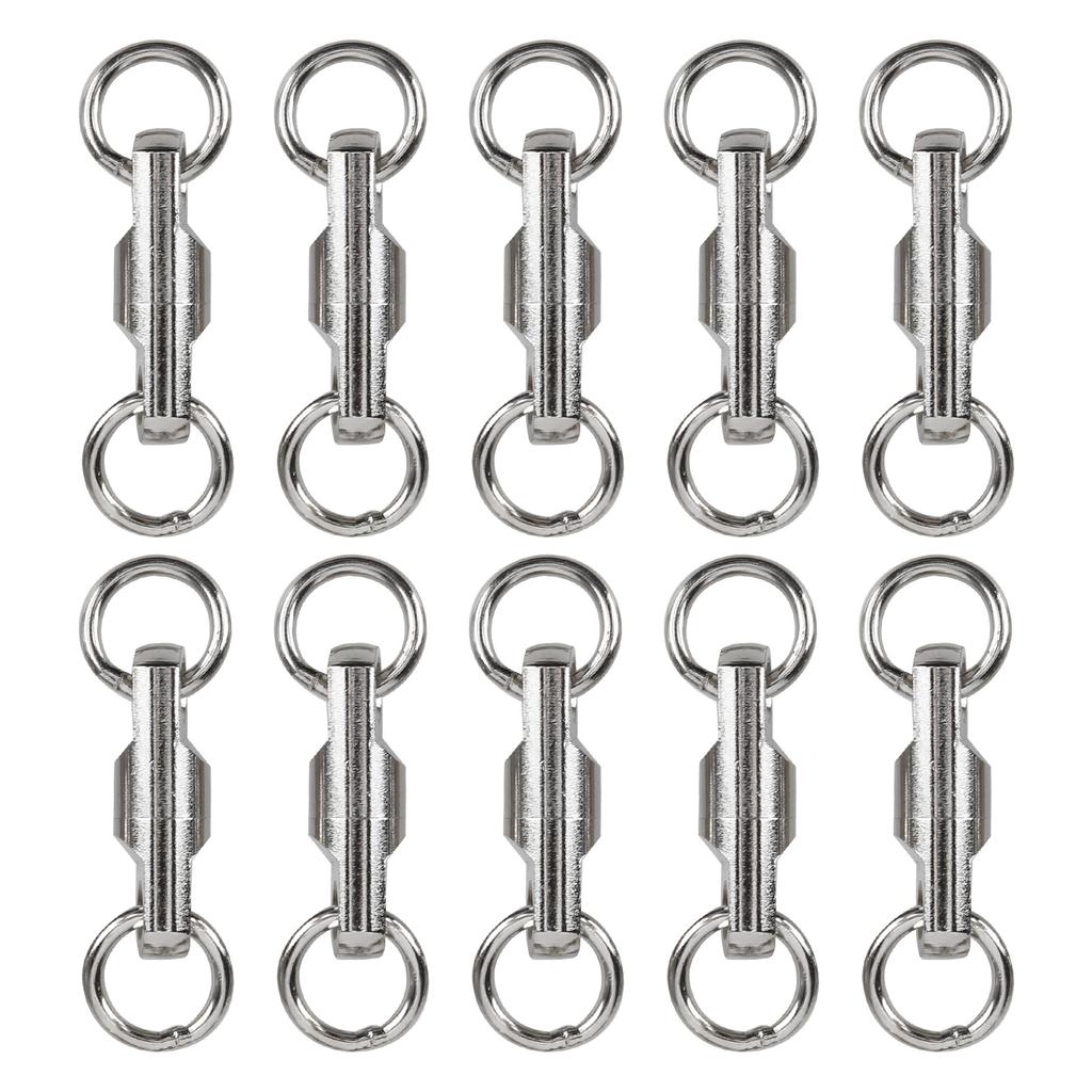10 Pcs 3.5mm Ball Bearing Rotate Connector Stainless Steel Fishing Ball Bearing Rotate Connector for Fishing