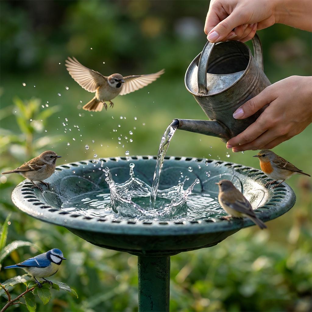 Eleganter Vogeltränke & Futterspender für den Außenbereich – – Funktionale Gartendekoration für Vögel