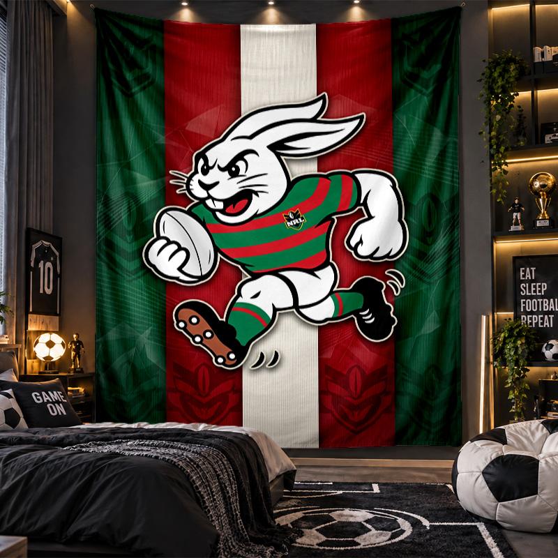 Wall Hanging Tapestry South Sydney Rabbitohs Print Cloth for Living Room Bedroom Home Decor