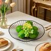 Household Fruit Plate Thickened Iron Fruit Bowl with Large-Capacity Draining Design for Kitchen Counter Anti-Rust Snack and Fruit Holder Tray Home