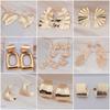 European Simple Metal Drop Earrings for Women Irregular Geometry Love Heart Square Leaf Butterfly Dangle Earrings Gift Zircon