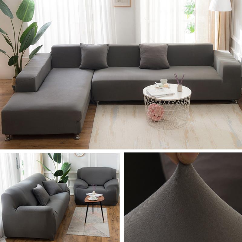 1 Stück Sofabezug für Ecksofa, L-förmiges Schnittsofa, elastisch, Wein/Grau, haustierfreundlich, Schonbezug für Armlehne