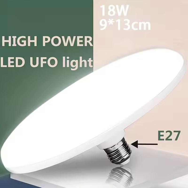 LED Bulb AC 220v E27 Base Household Energy Saving Lamp 30W Indoor Lighting Flying Saucer Light 6500k Ceiling Lamp Garage Light