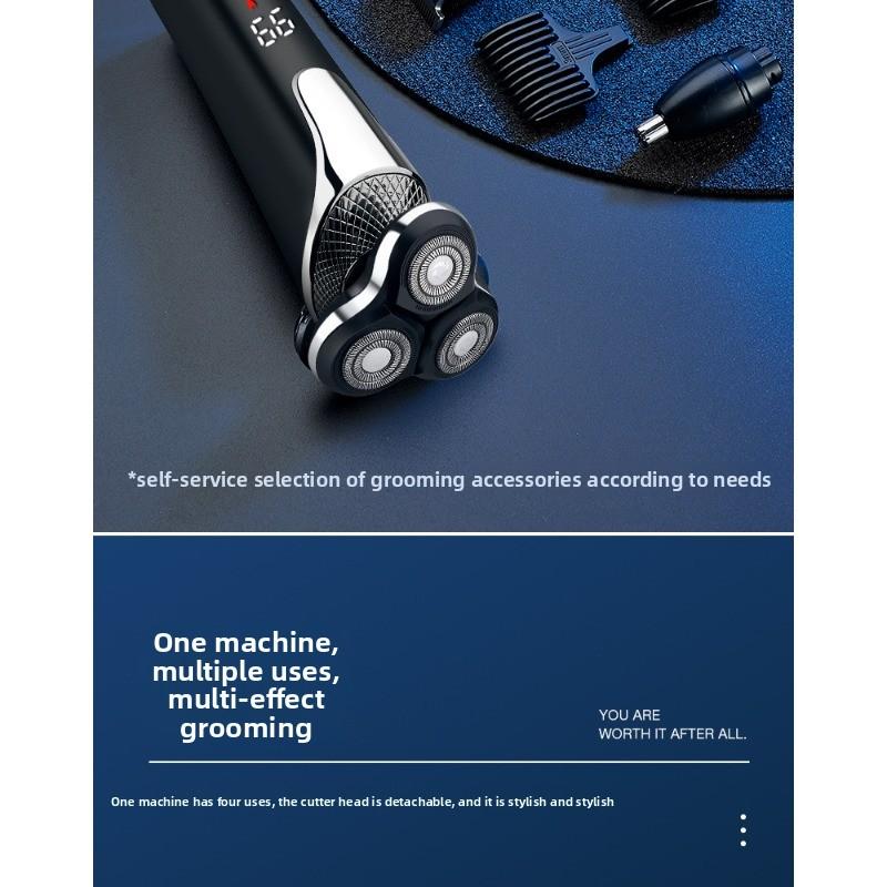 Electric Shaver with Intelligent High-power LCD Display, Rechargeable, Full-body Water-washable Beard Trimmer