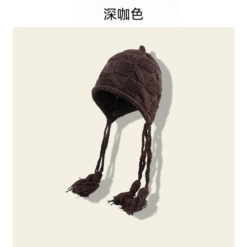 Winter New Hat Women's Handmade Fringed Knitted Hat Trendy Wool Hat Fashionable Versatile Headhat