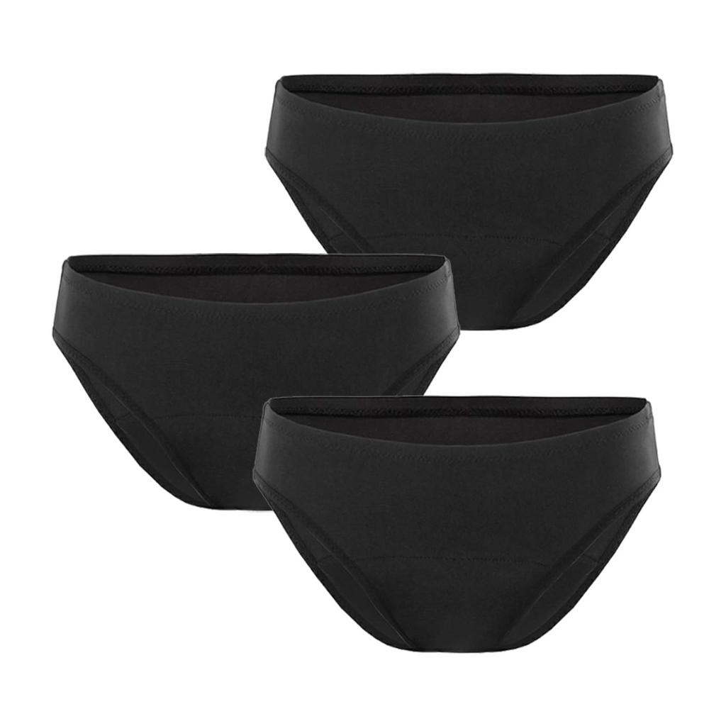 Set of Absorbent Sanitary Panties for Menstrual 3D Femtech &mooned 3-Piece Use, Quick-Drying, Antibacterial, Deodorizing, Construction, Washable, (L)