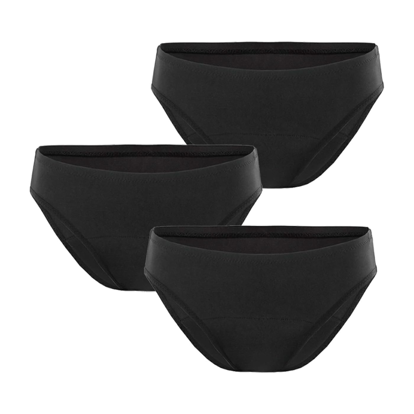 

Set of Absorbent Sanitary Panties for Menstrual 3D Femtech &mooned 3-Piece Use, Quick-Drying, Antibacterial, Deodorizing, Construction, Washable, (L) чёрный