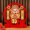Red God of Wealth Ornaments Flocking Home Decoration  Spring Festival  Decor