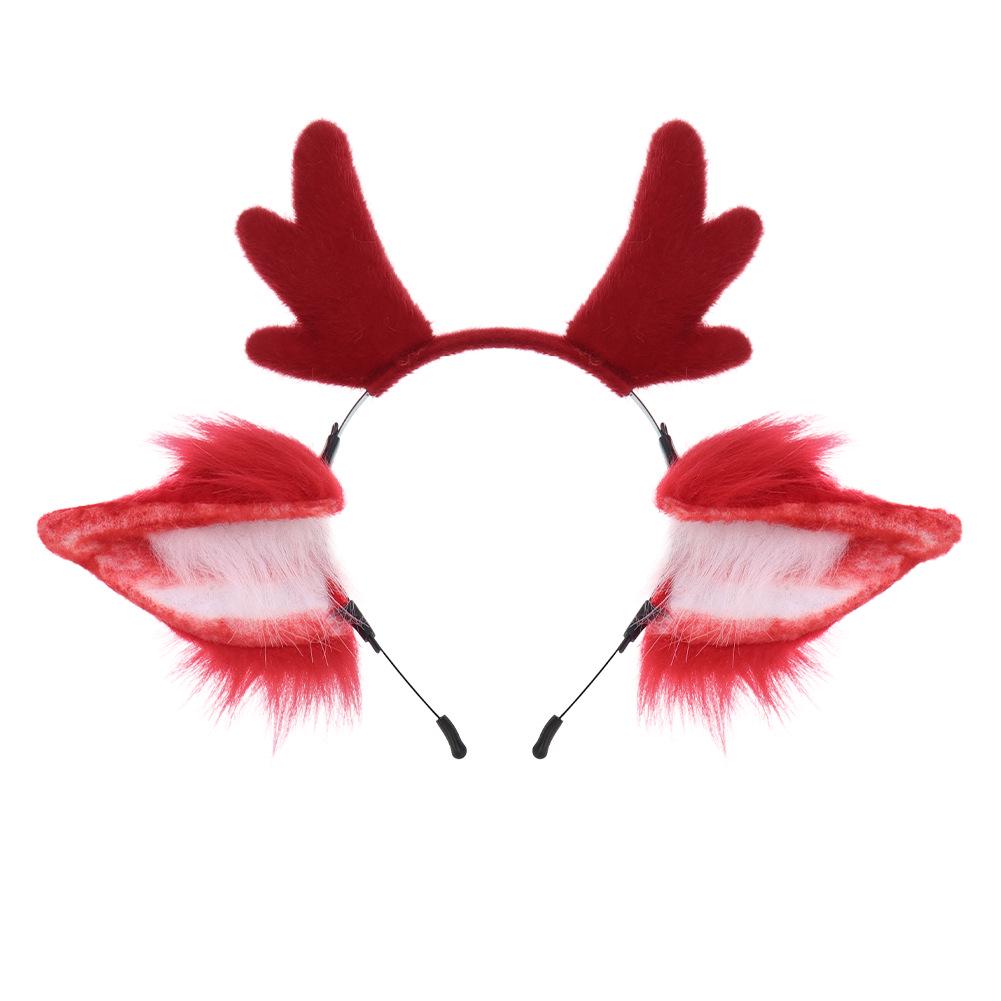 Christmas Deer Antlers Headband: Cute Plush Cosplay Animal Ears Accessory