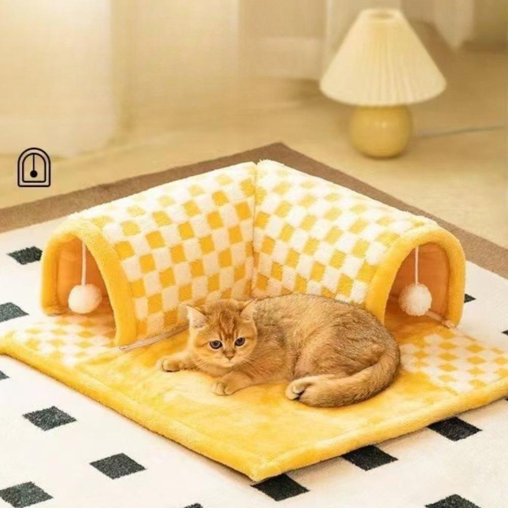 Cat Nest Tunnel Maze Digging Hole Cat Dog Bed Warm for Autumn Winter Suitable All Seasons Removable Washable Pet Winter Blanket