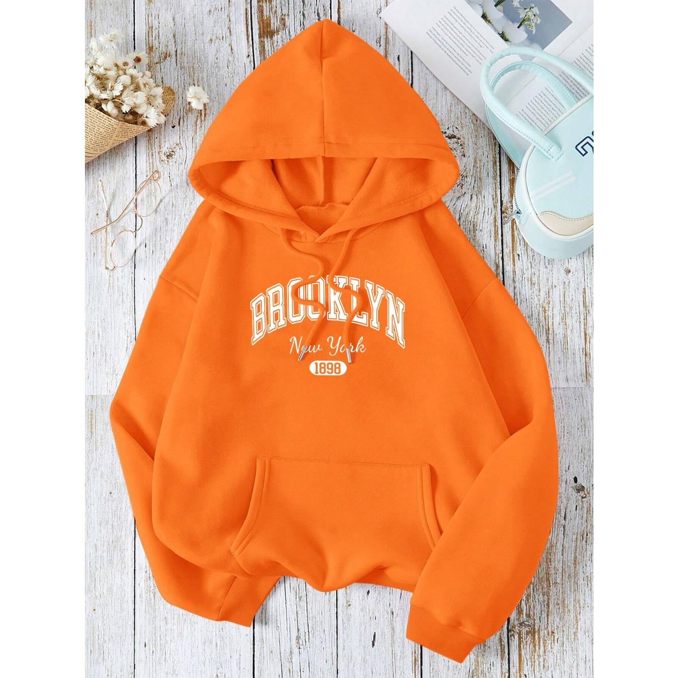 

Бруклин Нью-Йорк 1898 Город Письмо Мужчины Женщины Толстовка Мода Crewneck Толстовки Одежда Повседневная Парная Толстовка 3XL