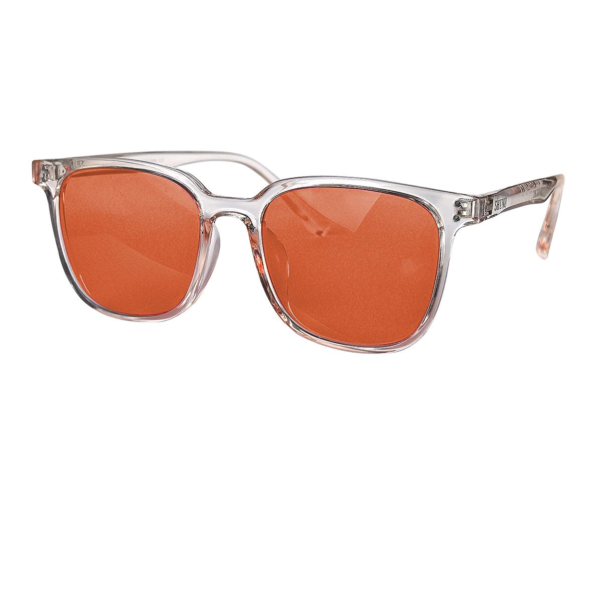 SHINU Orange Lens Blue Light Blocking Glasses for Computer or Long Time Gaming TR90 Glasses Frame Glasses Frame Y2k Glasses