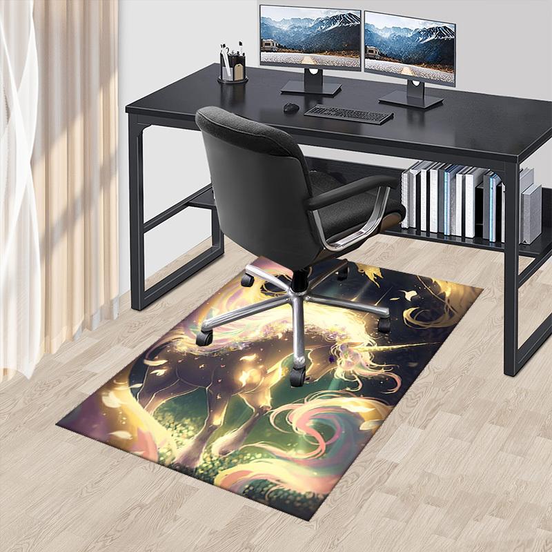 

1pc Unicorn Fantasy Office Chair Mat - Anime Cartoon Design, Non-Slip Carpet for Home Decor, Suitable for All Seasons.H092 60cm by 90cm