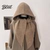 Knit Balaclava Hood Women Hooded Scarf Hat Winter Pullover Hood Knitted Hat with Warm Ear Protection Skull Cap for Cold Weather