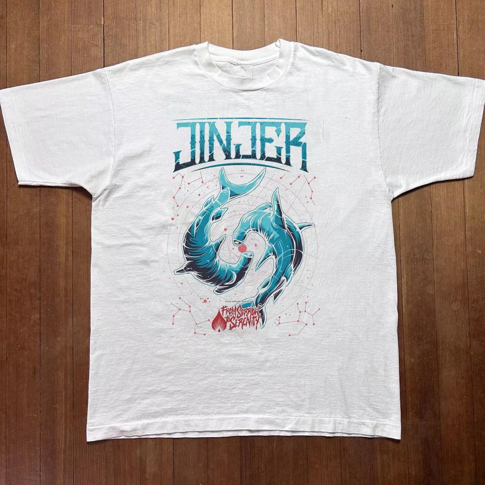 Jinjer Band White T-Shirt Cotton All Size Short Sleeve Unisex T-Shirt XXXXL