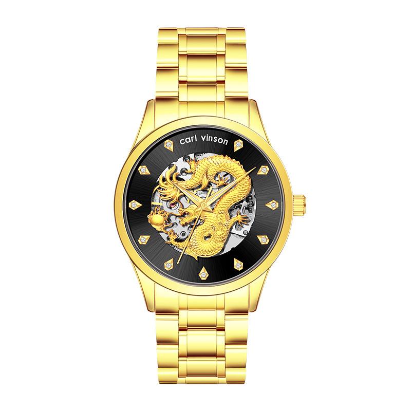 Men's Automatic Mechanical Watch Dragon Element Hollowed Out Waterproof Glow-in-the-dark Men's Watch