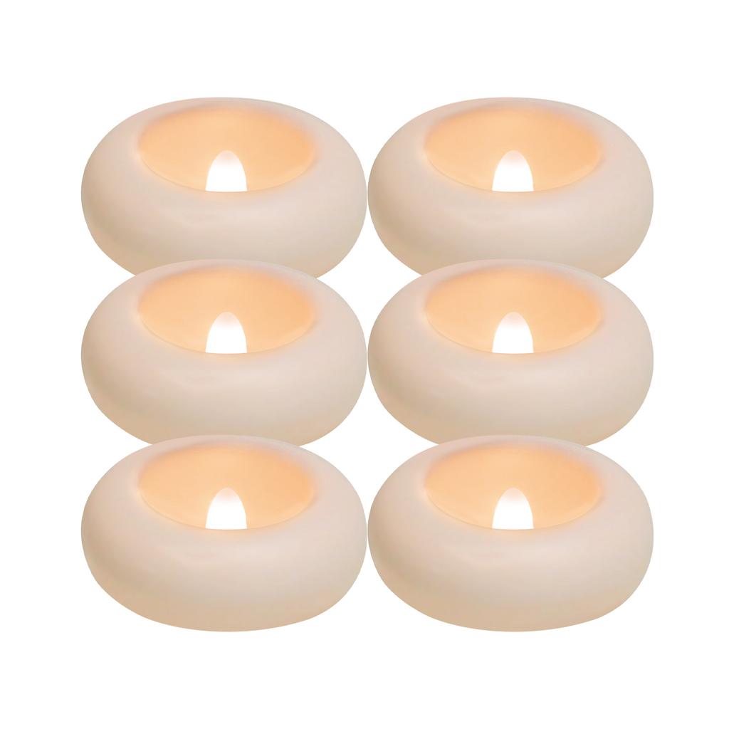 12/24 Pack Waterproof Flameless Floating Tealights Candle Electric Flickering LED Candles For Wedding Party Pool&SPA Home Decor
