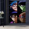 Virtuální anime rocková kapela Gorillaz Anime tapiserie Indický Buddha Nástěnná dekorace Čarodějnictví Bohemský Hippie Závěsné nástěnné plachty