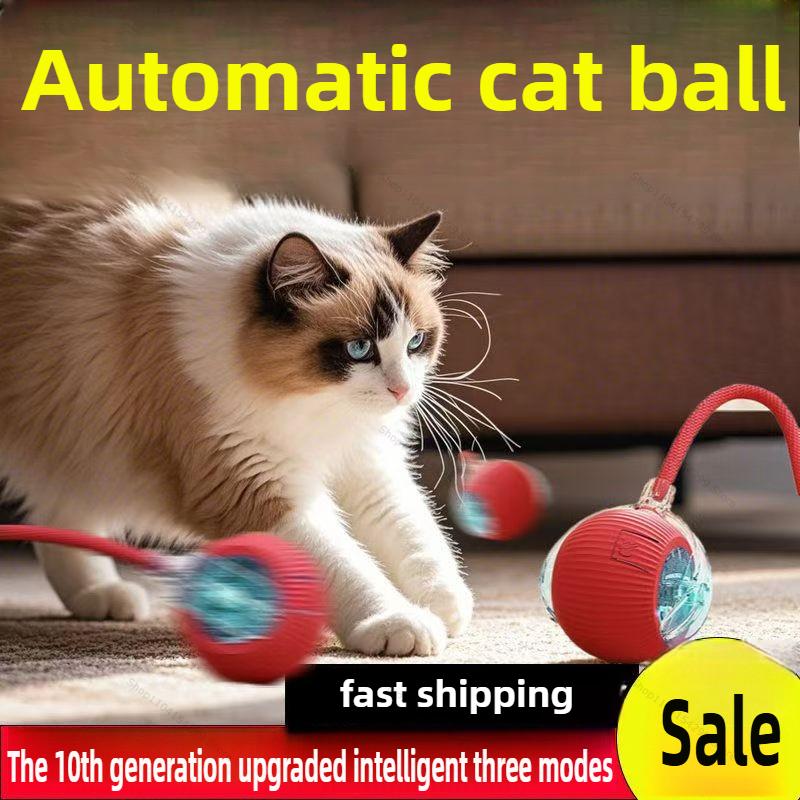 Interactive Toys for Cats Rechargeable Cat Exercise Wheel Interactive Cat Motion Toy Cat Pet Interaction Automatic Rolling Ball