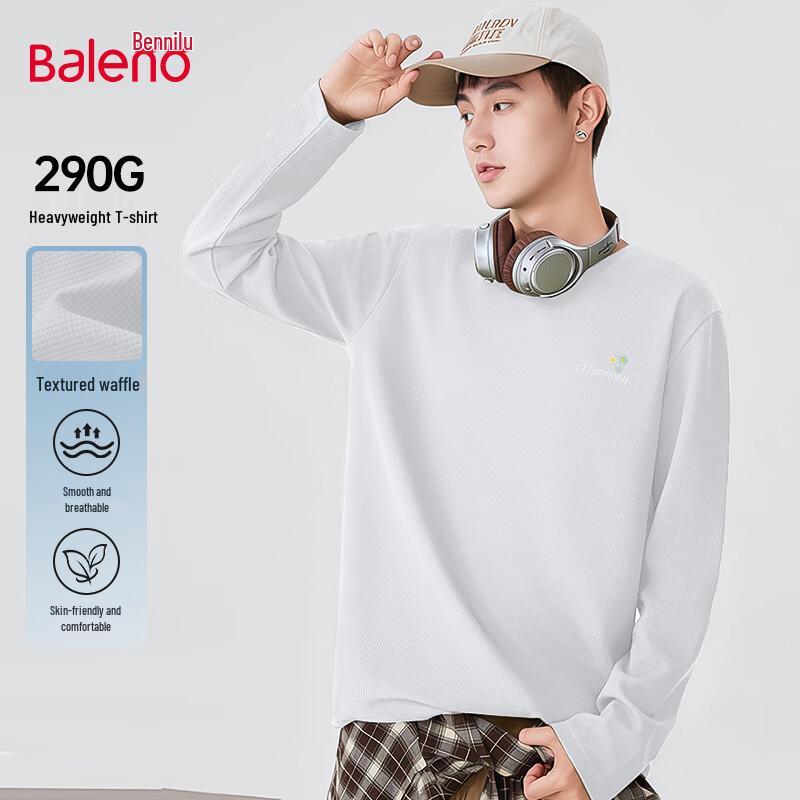 Baleno Men's 290g Heavyweight Waffle Knit Long Sleeve T-Shirt