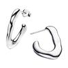 V Shape Open Hoop Earrings Women Earrings Silver 293290C00