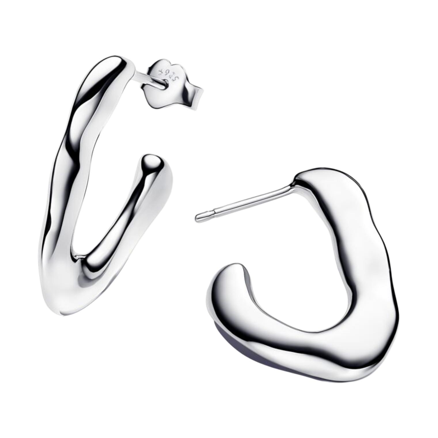 

Pandora V Shape Open Hoop Earrings Women earrings Silver 293290C00 Box