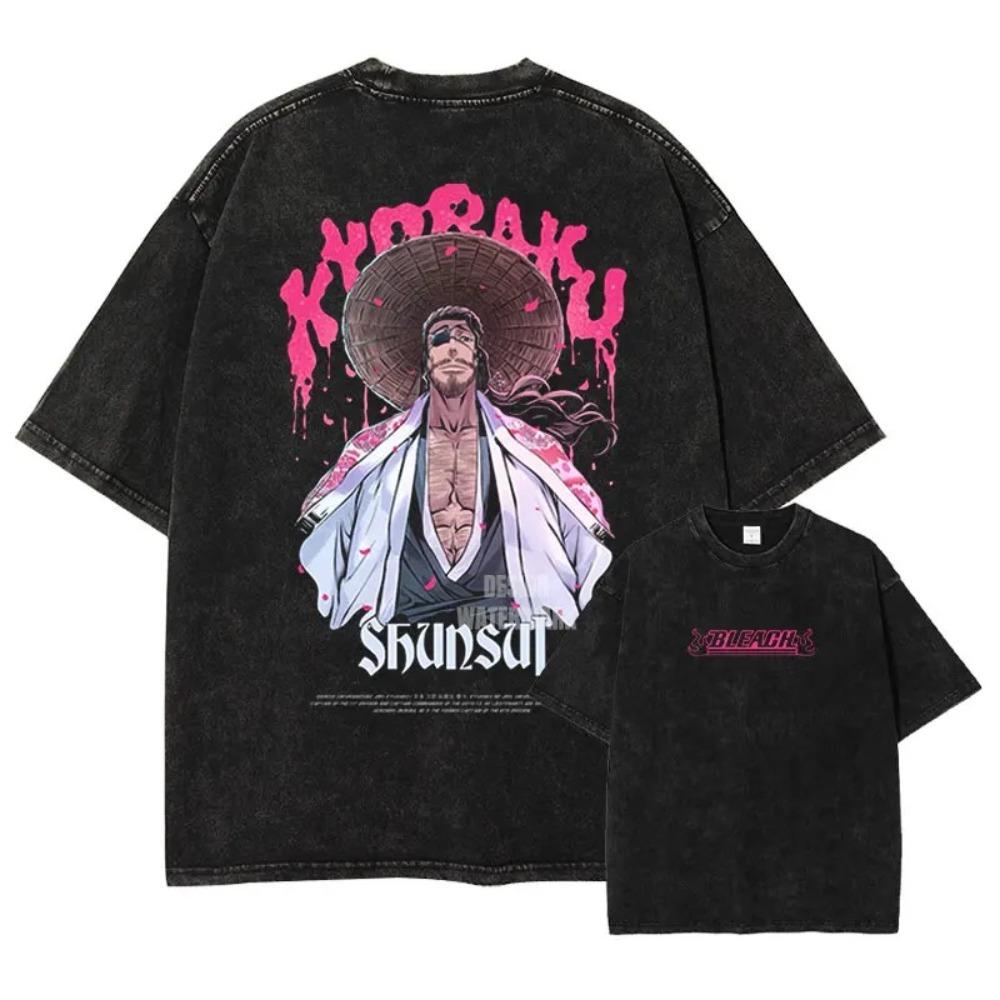 Bleach Kurosaki Ichigo Full Hollow Form Silhouette Vintage Washed Oversized T-Shirt | Unisex Anime Streetwear Tee