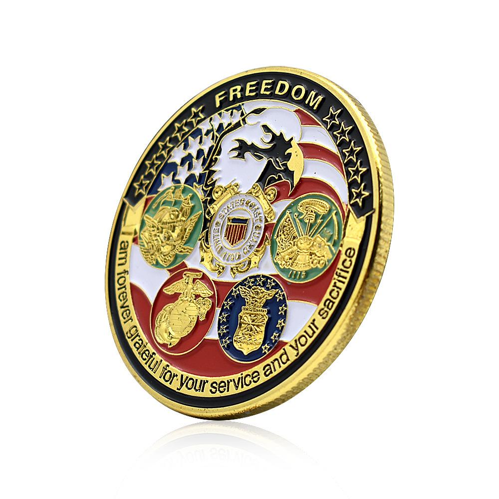 US Military Army Guard Gold Coin Collection Freedom Challenge Medal Military Belief Collection Souvenir