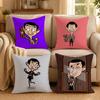 Cartoon M-Mr. BeanS Cushion Cover Double-Sided Printed Pillow Cover Hypoallergenic Dust-Mite Proof